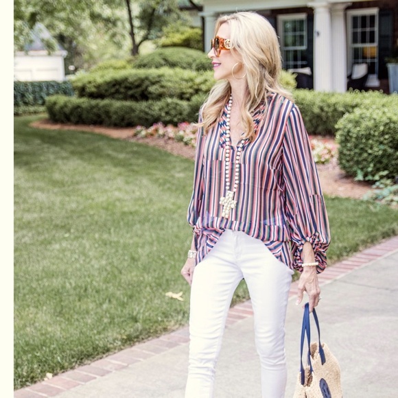 Cabi Ultimate Multi Striped Blouse - Picture 4 of 4